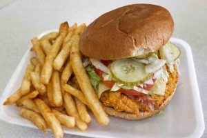 Chicken Club with Bacon & Swiss & Fries